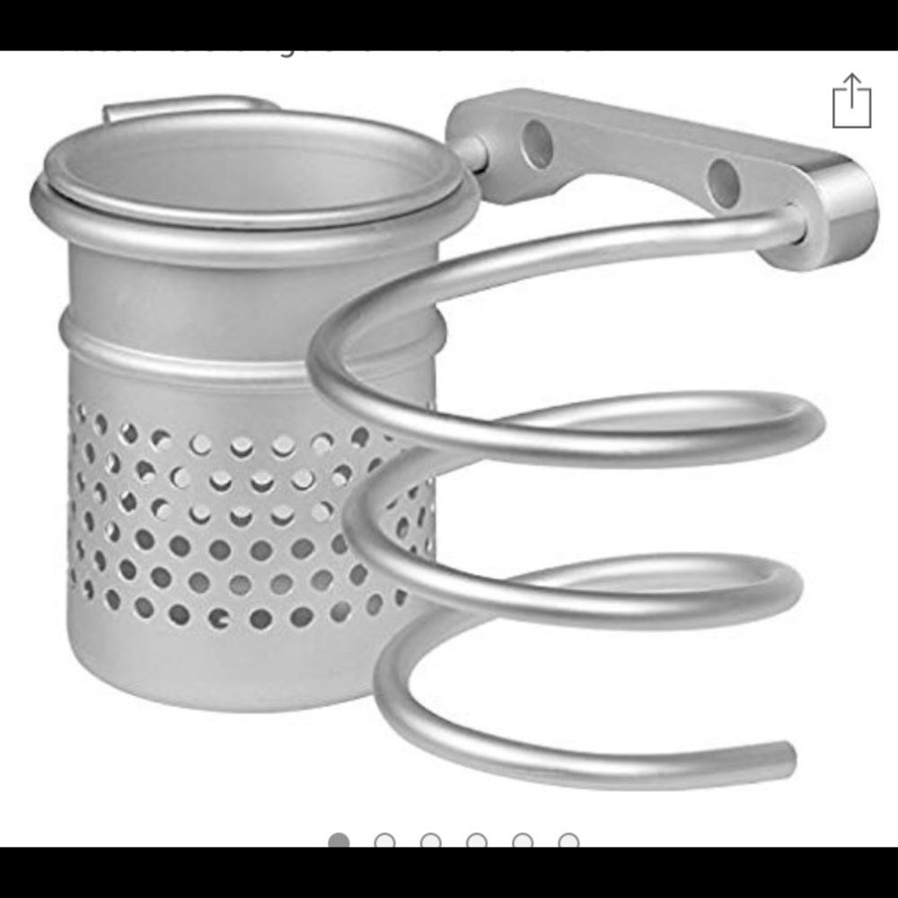 Hair dryer and curling iron holder